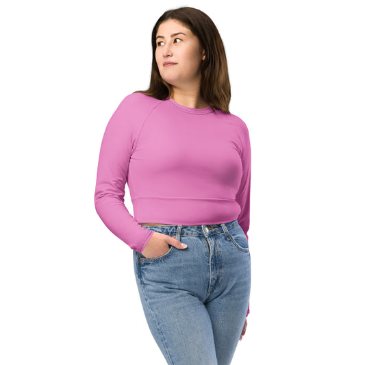 Pink long-sleeve crop top