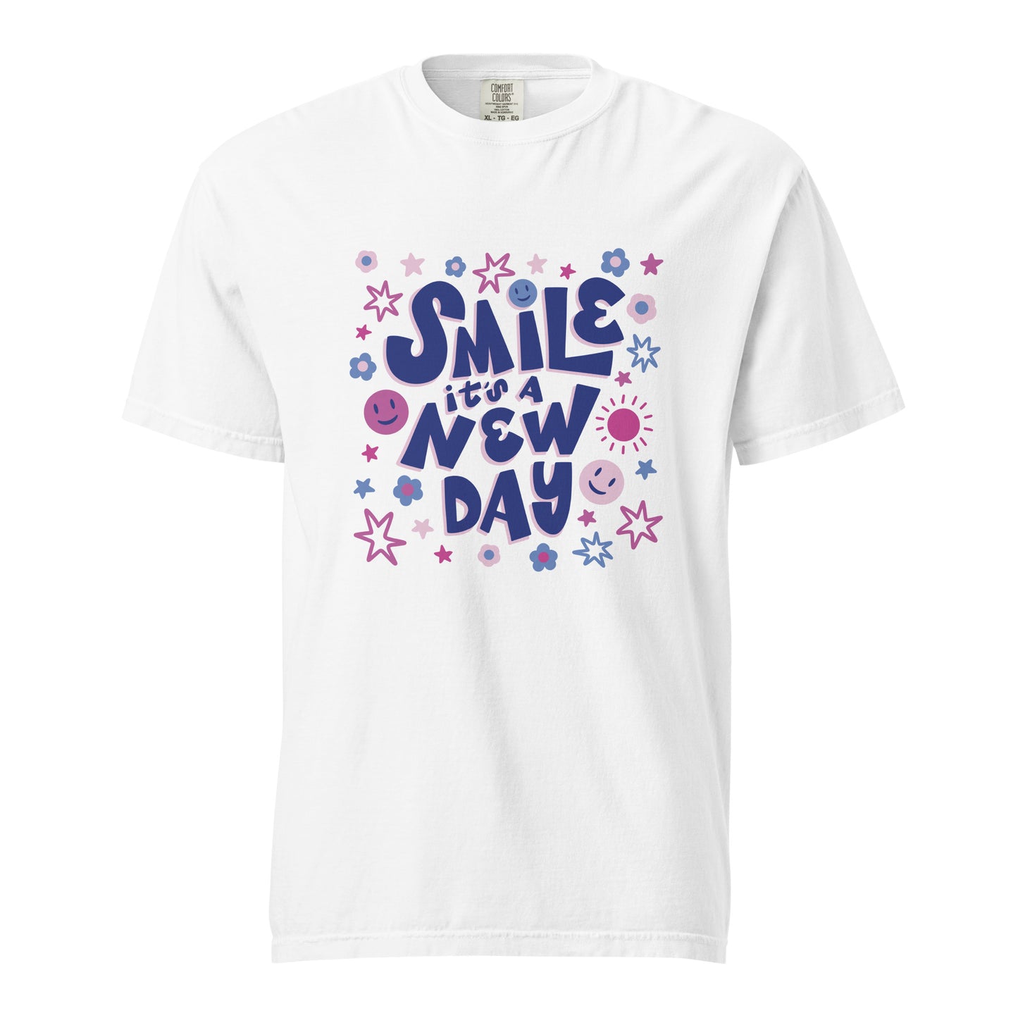 Smile its New Day cotton t-shirt