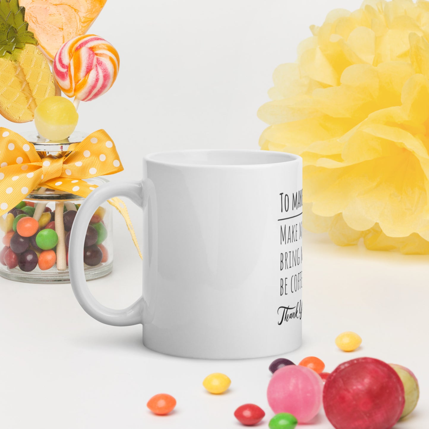 White glossy mug